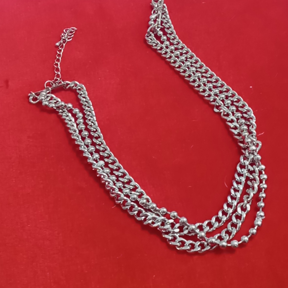 silver chunky choker